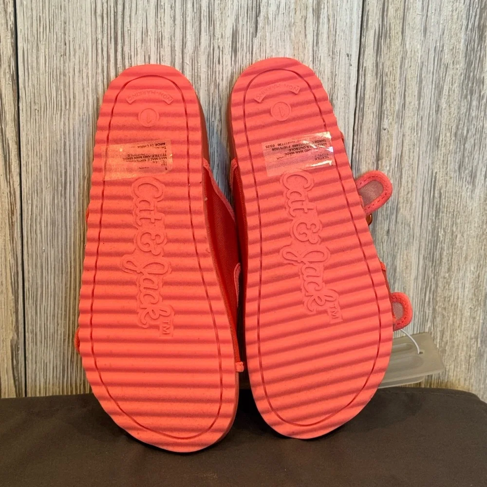 Cat & Jack Coral Slide Sandals NWT Sz 1 and Sz 4